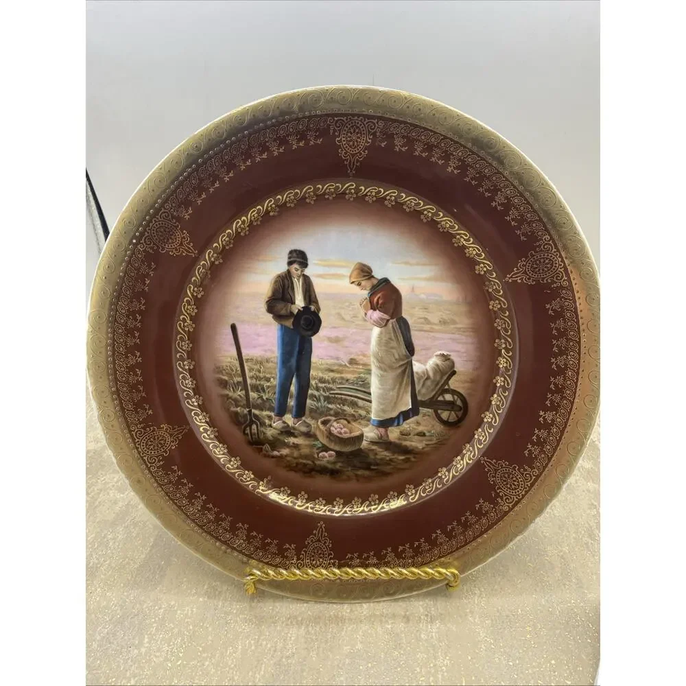 Antique Royal Vienna Beehive Z.S.&Co Bavaria Praying on Farm Decorative Plate